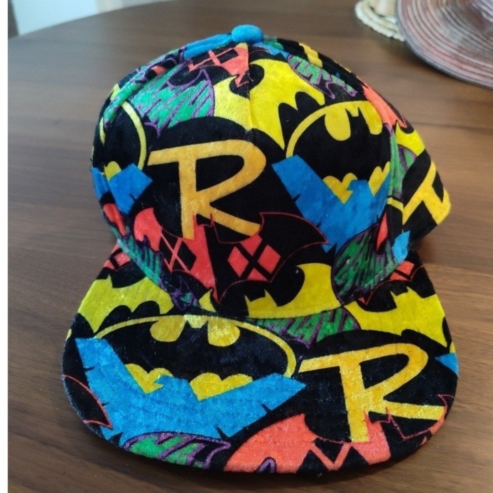 Bioworld DC Comics Batman Robin Joker Velour Snapback Hat All Over Print Multi